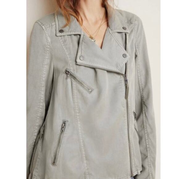 Anthropologie Marrakech NWT Ronika Moss Green Draped Moto Zip Jacket XS - Picture 4 of 10